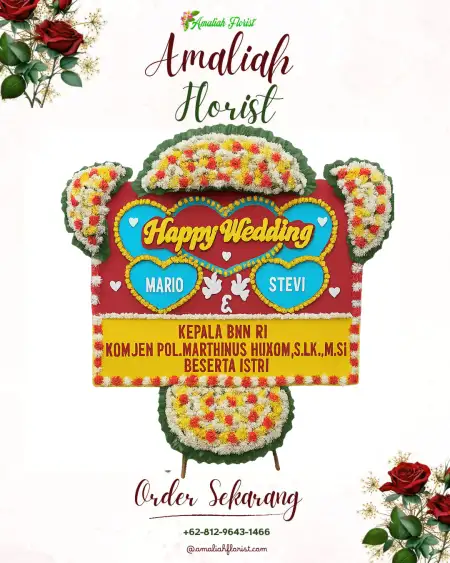 Papan Bunga Pernikahan Gedung Meneng Baru